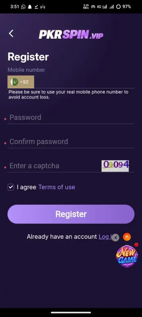 PKRSPIN Game Register