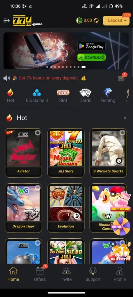 777PKR Game Interface Screenshot