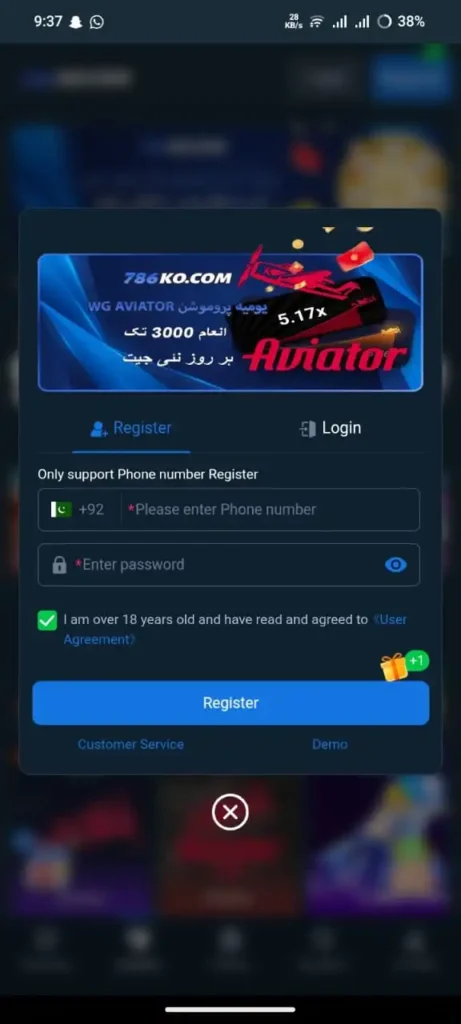 786KO Game Register and Login