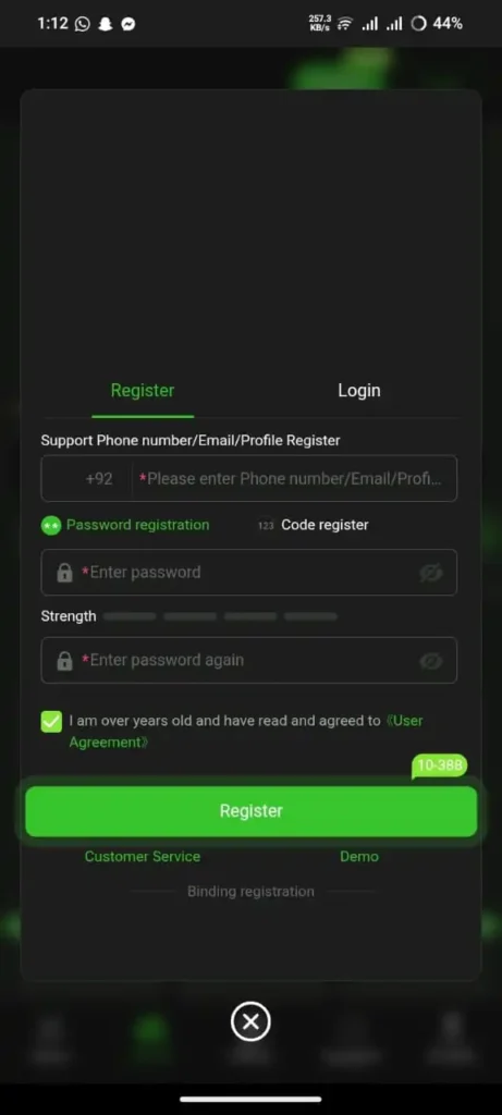 PK8888 Game Register and Login