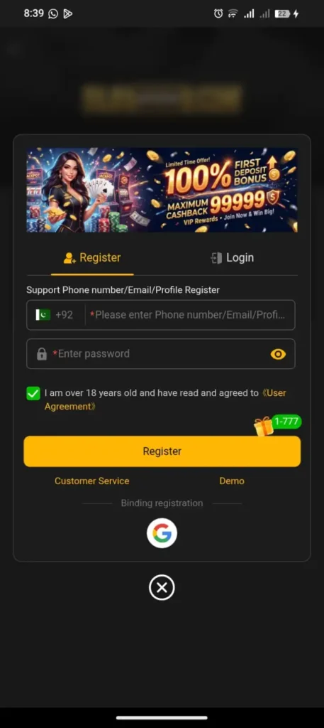 Play7778 Game Register and Login
